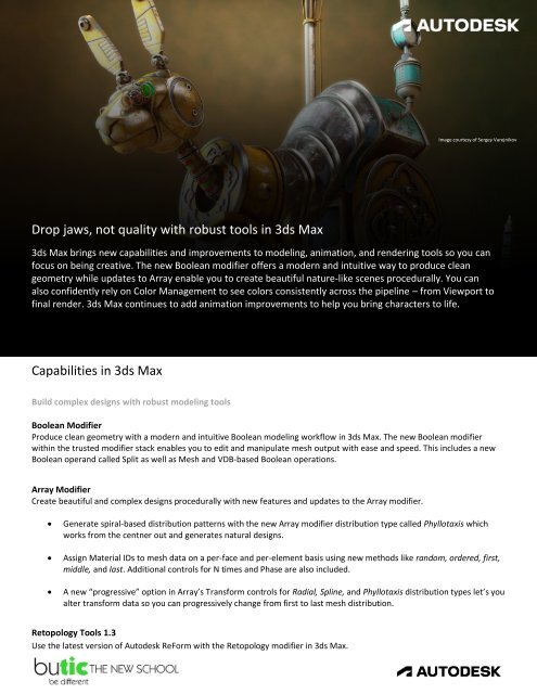 Novedades de 3ds Max 2024 - butic The New School