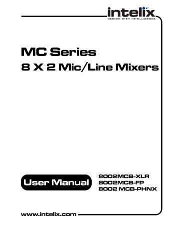 1.3 Quick Start for the MC Series Mixer
