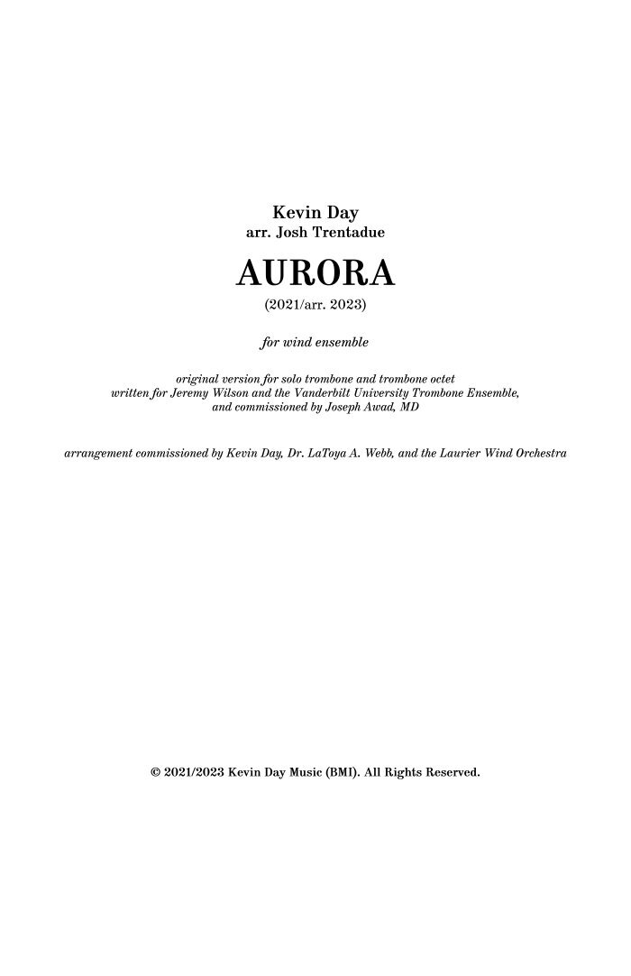 Aurora (Band Version) | Murphy Music Press, LLC