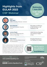 CSF EULAR Webinar Highlights Flyer