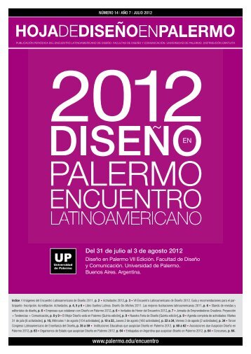 www.palermo.edu/encuentro Del 31 de julio al 3 de agosto 2012