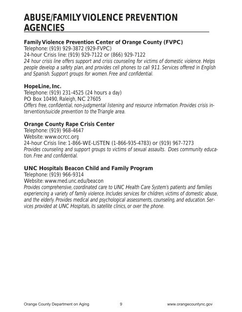 2010 COMMUNITY RESOURCE GUIDE - Orange County