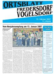 15. Februar 2007 - Heimatverein Fredersdorf-Vogelsdorf