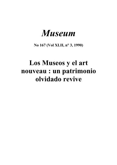 Los Museos y el art nouveau: un patrimonio ... - unesdoc - Unesco