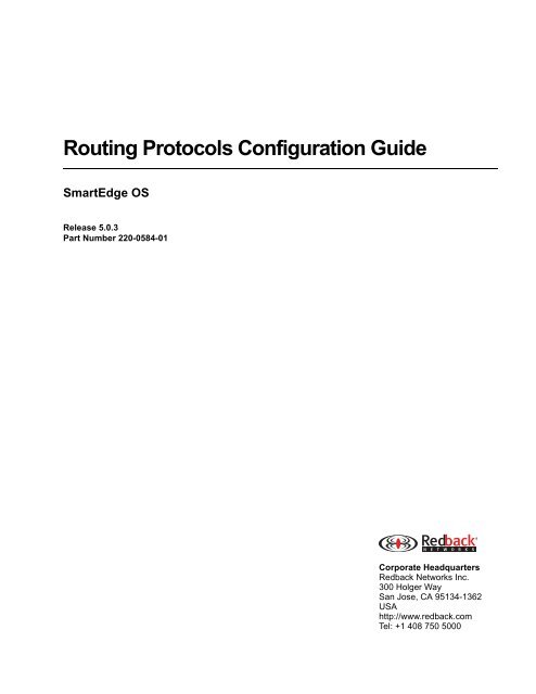 Routing Protocols Configuration Guide for the SmartEdge OS ...