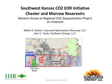 Southwest Kansas CO2 EOR Initiative Chester and Morrow Reservoirs