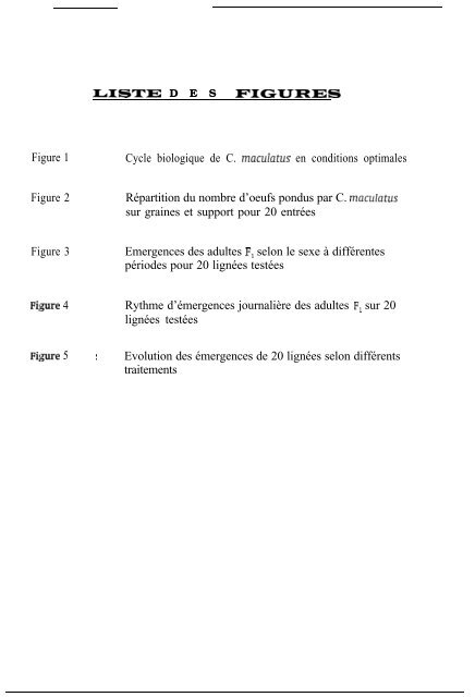 EVALUATION DE LA RESISTANCE VARIETALE DU NIEBE