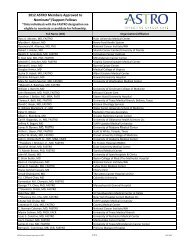 subset of Society members - ASTRO