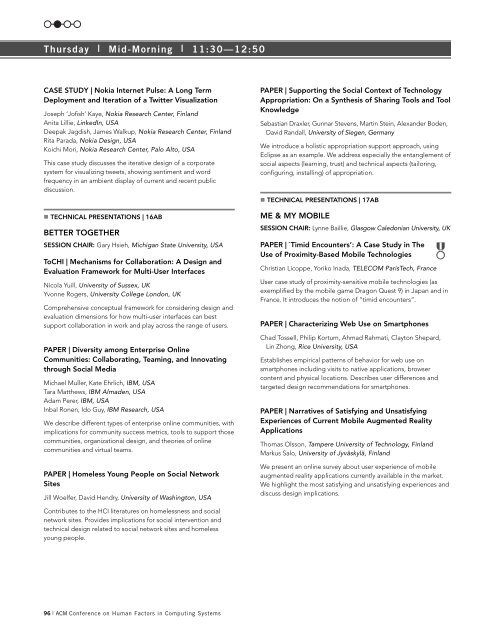 Printed Program (pdf) - CHI 2012 - Association for Computing ...