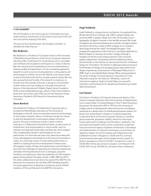 Printed Program (pdf) - CHI 2012 - Association for Computing ...