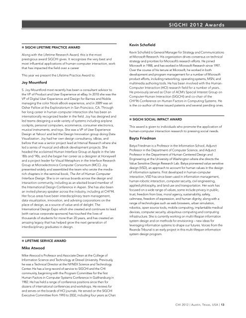 Printed Program (pdf) - CHI 2012 - Association for Computing ...