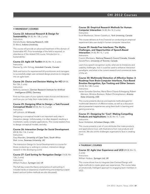 Printed Program (pdf) - CHI 2012 - Association for Computing ...