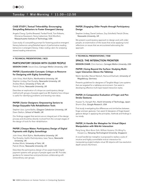 Printed Program (pdf) - CHI 2012 - Association for Computing ...