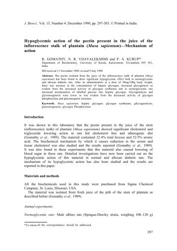 Hypoglycemic action of the pectin present in the juice of the ...