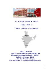 PLACEMENT BROCHURE MHM- 2009-11 Master of Hotel ...