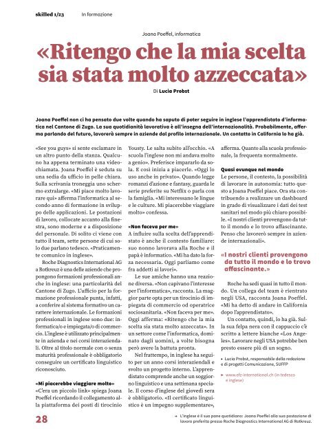 Rivista «skilled» SUFFP 01/2023 dedicato al tema Internazionale