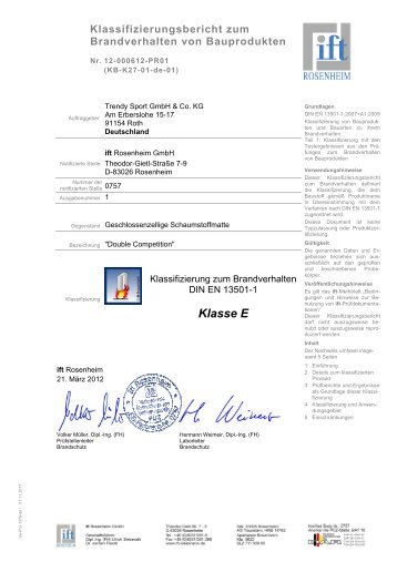 Competition Sportmat Brandschutz DIN_EN_13501_1