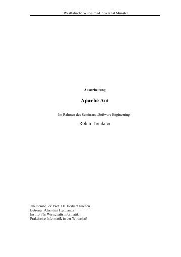 Apache Ant - Institut für Wirtschaftsinformatik der WWU Münster ...