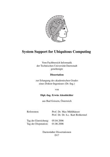 System Support for Ubiquitous Computing - To Parent Directory