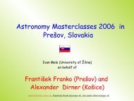 Ivan Melo (University of Žilina) on behalf of František Franko (Prešov ...