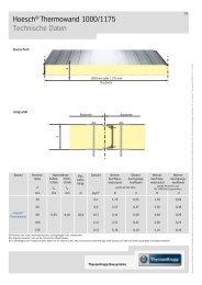 Hoesch® Thermowand 1000/1175 Technische Daten