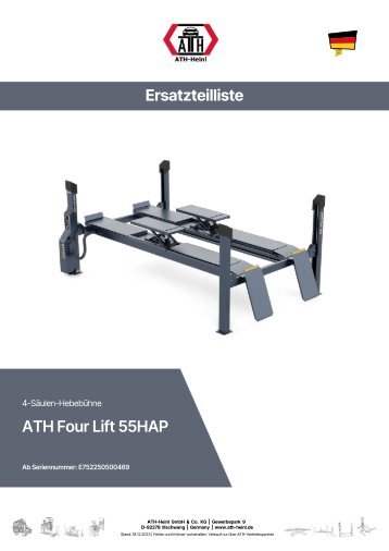 ATH-Heinl Ersatzteilliste Spare parts book 4-post lift ATH Four Lift 55HAP