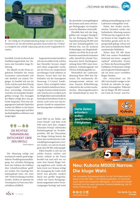 Technik im Weinbau - Rebe & Wein Sonderheft 5/2023