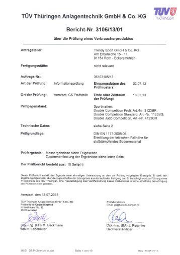 Tüv Bericht Double Competition