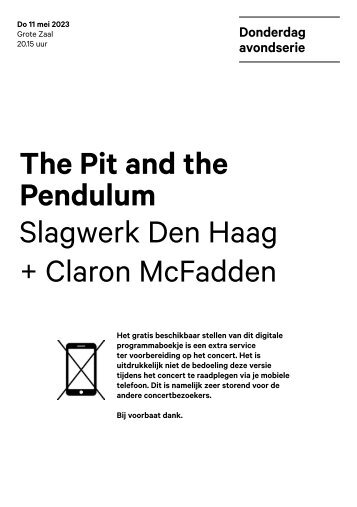 2023 05 11 The Pit and the Pendulum - Slagwerk Den Haag + Claron McFadden