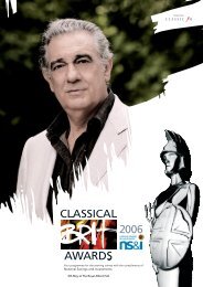 The BRIT Classic Awards 2006 - Show Programme