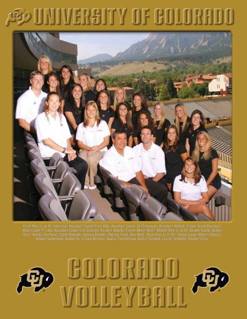 Front Row (L to R): Volunteer Assistant Coach Erich ... - CUBuffs.com