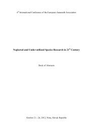 Neglected and Under-utilized Species Research ... - pribina.savba.sk