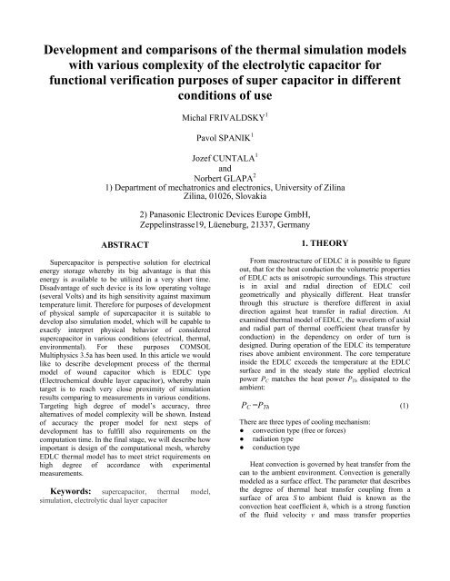 Development and comparisons of the thermal simulation models ...