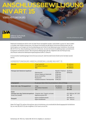 ibW_Flyer_Elekto-VorbereitungNIV_Anschlussbewilligung