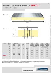 Technische Daten, Hoesch Thermowand® FIRETEC