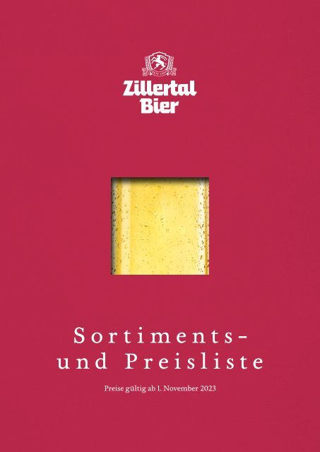 Sortiments- und Preisliste 2023 ohne Preise