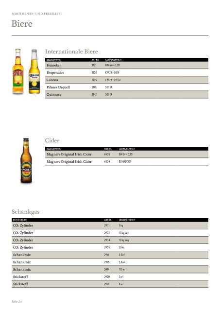 Sortiments- und Preisliste 2023 ohne Preise