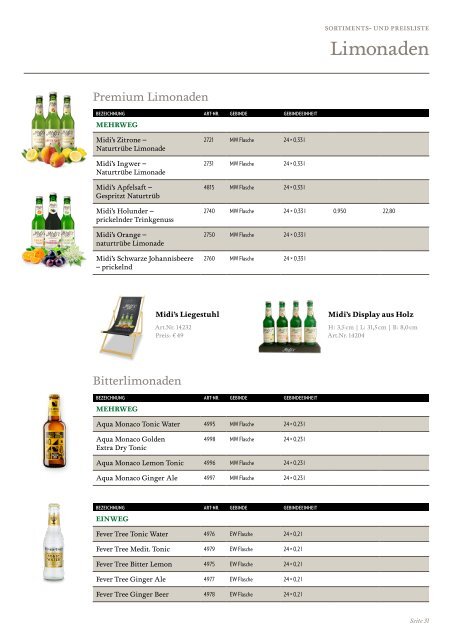 Sortiments- und Preisliste 2023 ohne Preise