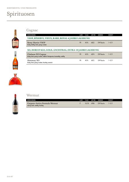 Sortiments- und Preisliste 2023 ohne Preise