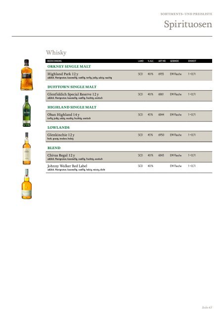 Sortiments- und Preisliste 2023 ohne Preise