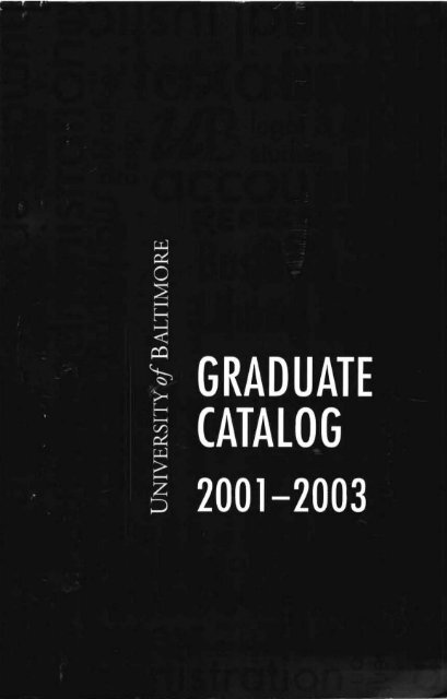 GRADUATE CATALOG - Special Collections - University of Baltimore