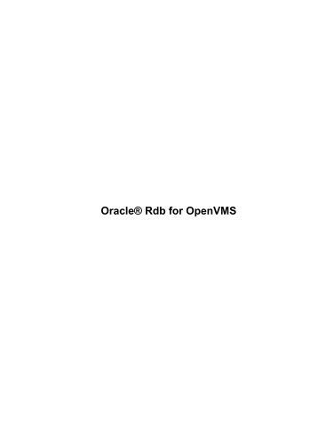 Oracle® Rdb for OpenVMS