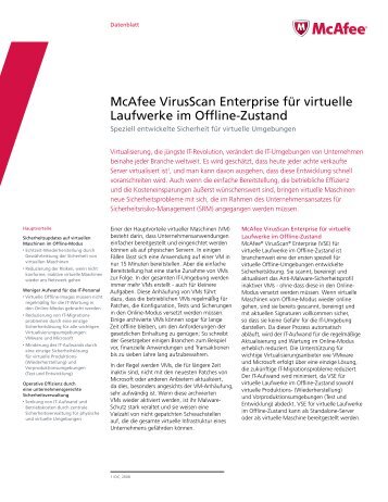 McAfee VirusScan Enterprise for Offline Virtual Images