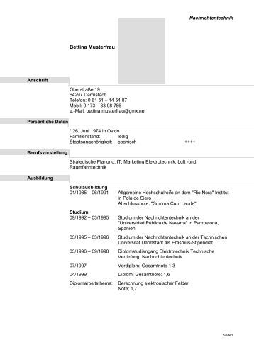 LebenslaufVorlage PDF Staufenbiel.de LebenslaufVorlage PDF Staufenbiel.de
