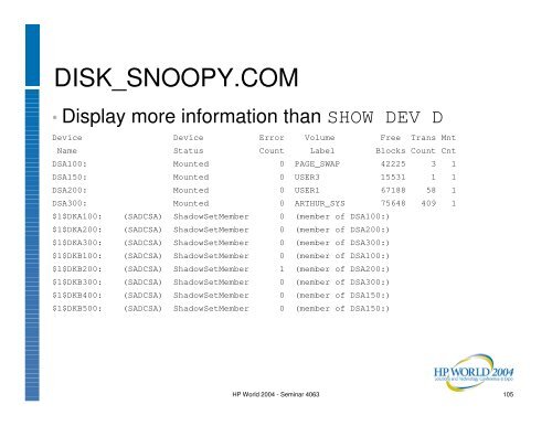 OpenVMS System Management Techniques, Tools ... - OpenMPE