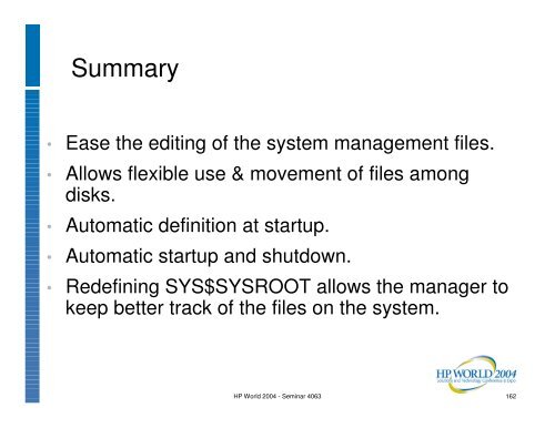 OpenVMS System Management Techniques, Tools ... - OpenMPE