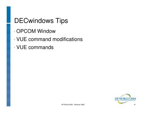 OpenVMS System Management Techniques, Tools ... - OpenMPE