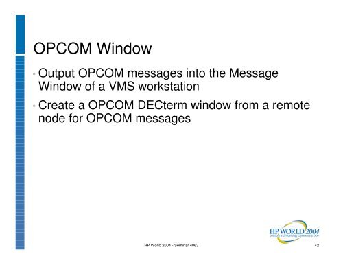 OpenVMS System Management Techniques, Tools ... - OpenMPE