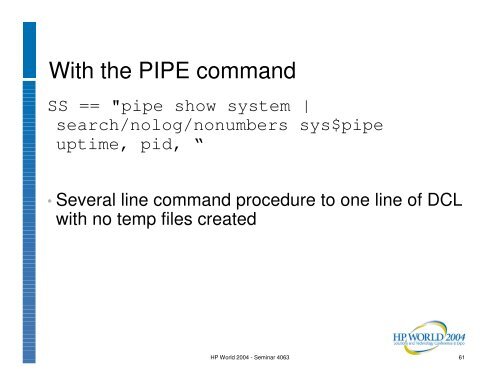 OpenVMS System Management Techniques, Tools ... - OpenMPE