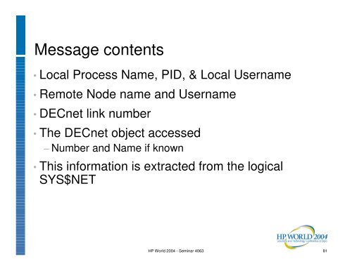 OpenVMS System Management Techniques, Tools ... - OpenMPE